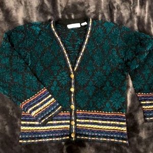 Wool 90s button up / ugly Christmas sweater